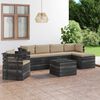 vidaXL 7 Piece Garden Pallet Lounge Set with Cushions Solid Pinewood