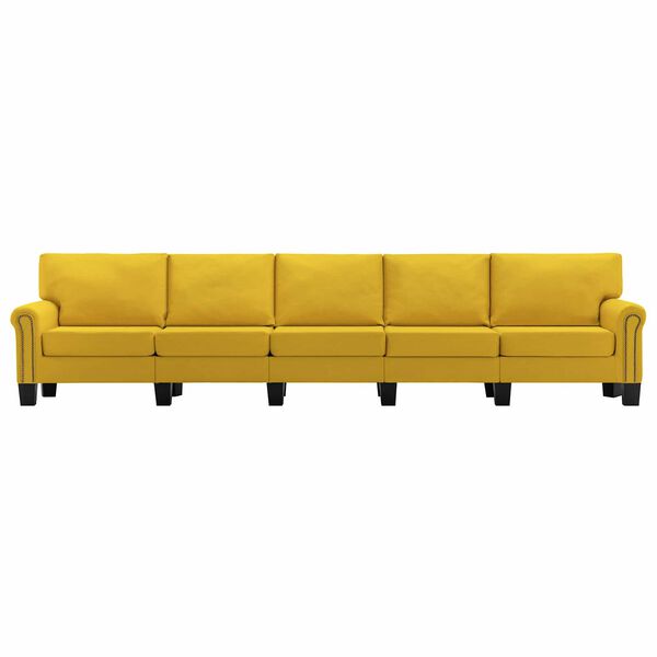 vidaXL Sofa Yellow 5-Seater Fabric