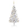 vidaXL Artificial Pre-lit Christmas Tree with Ball Set Silver 210 cm PET