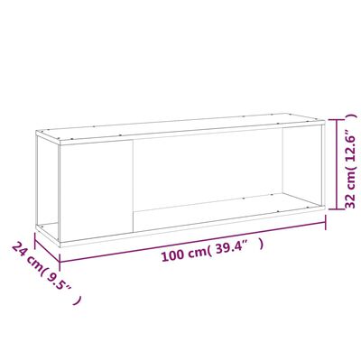 vidaXL TV Cabinet Black 100x24x32 cm Engineered Wood