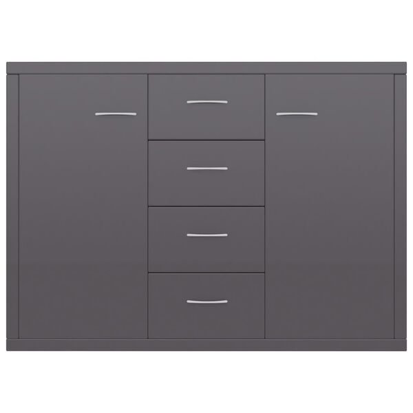 vidaXL Sideboard High Gloss Grey 88x30x65 cm Engineered Wood