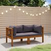 vidaXL 2-Seater Garden Sofa with Cushion Solid Wood Acacia