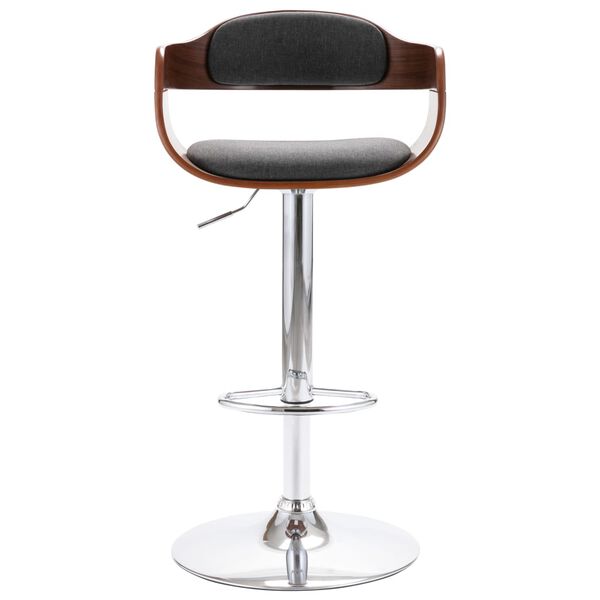 vidaXL Bar Stool Plywood and Grey Fabric