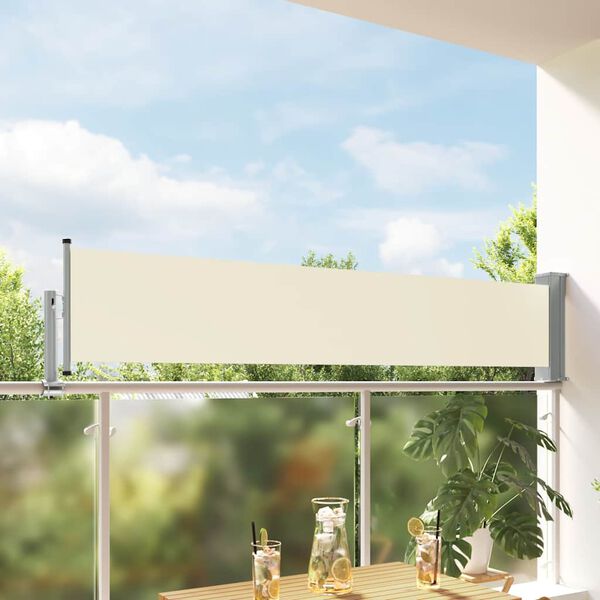 vidaXL Patio Retractable Side Awning 60x300 cm Cream