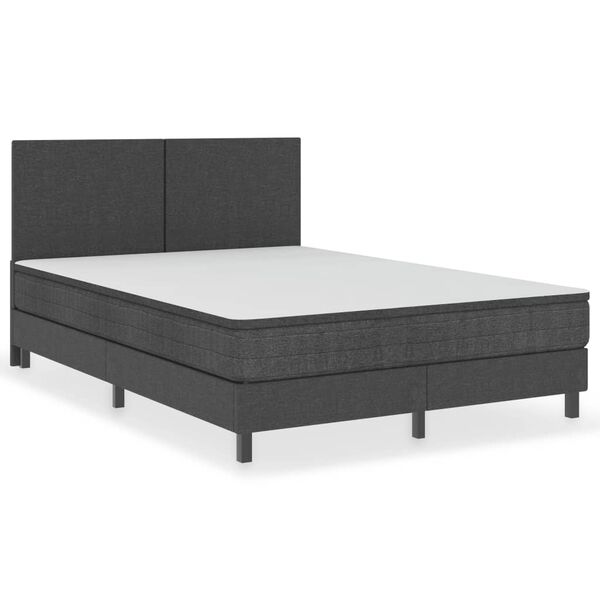 vidaXL Box Spring Bed Frame without Mattress Grey Fabric 160x200 cm