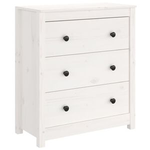 vidaXL Sideboard White 70x35x80 cm Solid Wood Pine