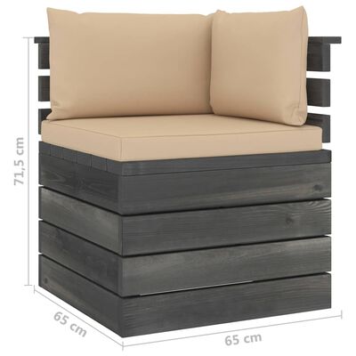 vidaXL 10 Piece Garden Pallet Lounge Set with Cushions Solid Pinewood