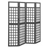 vidaXL 4-Panel Room Divider/Trellis Solid Fir Wood Black 161x180 cm