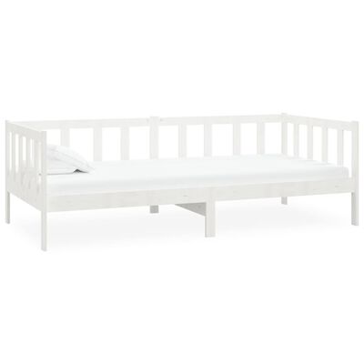 vidaXL Day Bed without Mattress White Solid Wood Pine 90x200 cm