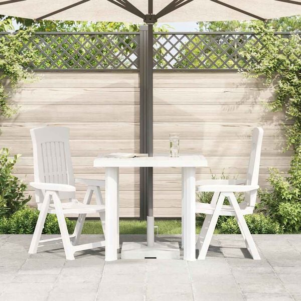 vidaXL Garden Table White 80x75x72 cm Plastic