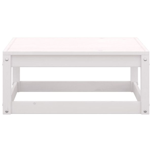 vidaXL Garden Footstools with Cushions 2 pcs White Solid Pinewood