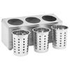 vidaXL Cutlery Holder 3 Grids Rectangular Stainless Steel