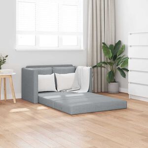vidaXL Floor Sofa Bed 2-in-1 Light Grey 112x174x55 cm Fabric