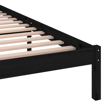 vidaXL Bed Frame without Mattress Solid Wood Pine 200x200 cm Black