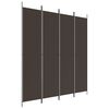 vidaXL 4-Panel Room Divider Brown 200x220 cm Fabric