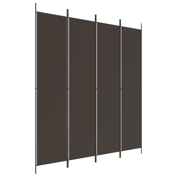 vidaXL 4-Panel Room Divider Brown 200x220 cm Fabric