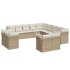 vidaXL 13 Piece Garden Sofa Set with Cushions Beige Poly Rattan