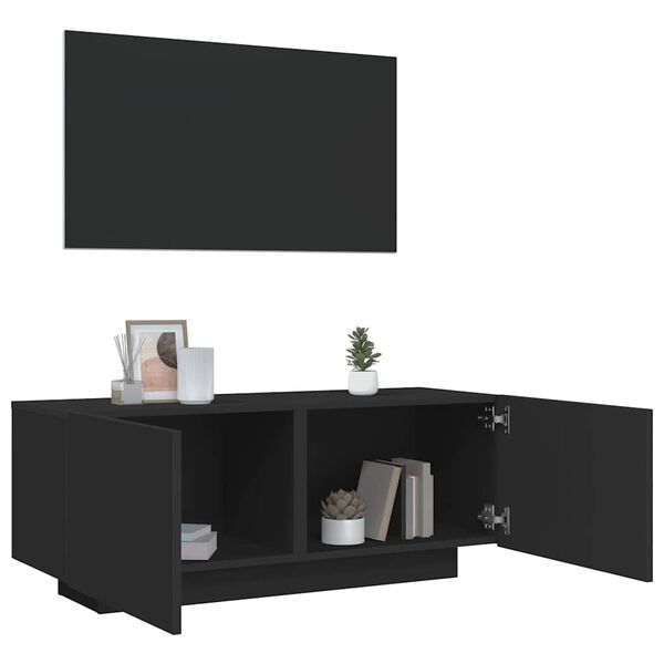 vidaXL TV Cabinet Black 100x35x40 cm Engineered Wood