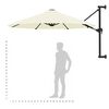 vidaXL Wall-Mounted Garden Parasol with Metal Pole 300 cm Sand