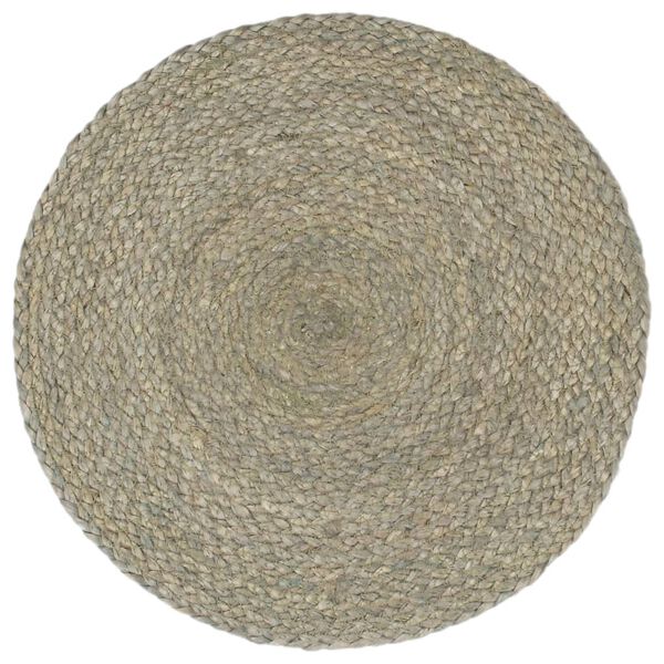 vidaXL Placemats 4 pcs Plain Grey 38 cm Round Jute