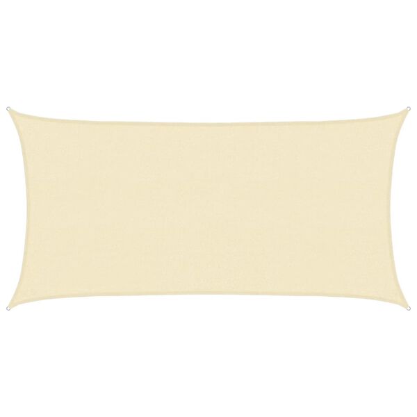 vidaXL Sunshade Sail 160 g/m&sup2; Cream 2.5x5 m HDPE