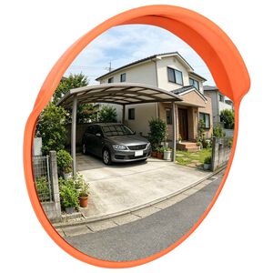Convex Traffic Mirror PC Plastic Orange 45 cm Outdoor