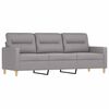vidaXL 3-Seater Sofa with Pillows&Cushions Light Grey 180 cm Fabric