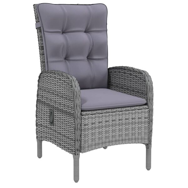 vidaXL 9 Piece Garden Dining Set Poly Rattan Grey