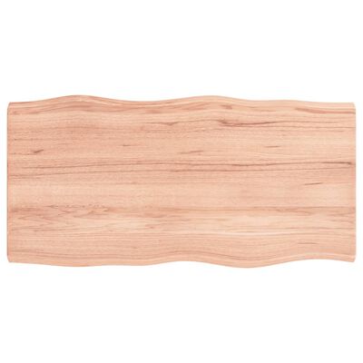 vidaXL Table Top Light Brown 80x40x(2-4) cm Treated Solid Wood Live Edge