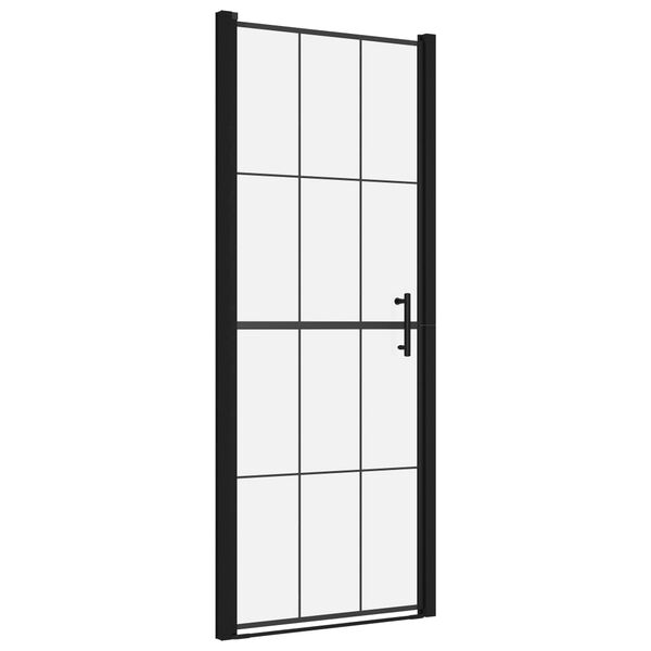 vidaXL Shower Door Tempered Glass 81x195 cm Black