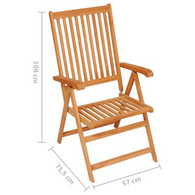 vidaXL Garden Chairs 6 pcs with Beige Cushions Solid Teak Wood