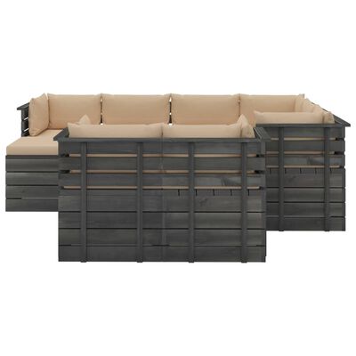 vidaXL 10 Piece Garden Pallet Lounge Set with Cushions Solid Pinewood