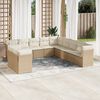 vidaXL 11 Piece Garden Sofa Set with Cushions Beige Poly Rattan
