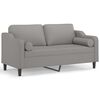 vidaXL 2-Seater Sofa with Pillows&Cushions Light Grey 140 cm Fabric