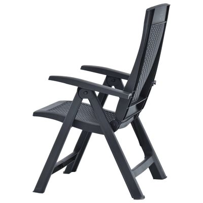 vidaXL Garden Reclining Chairs 2 pcs Plastic Anthracite
