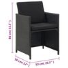 vidaXL 13 Piece Outdoor Dining Set with Cushions Poly Rattan Black