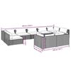 vidaXL 9 Piece Garden Lounge Set with Cushions Grey Poly Rattan