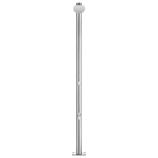 vidaXL Garden Shower with Grey Base 220 cm Stainless Steel