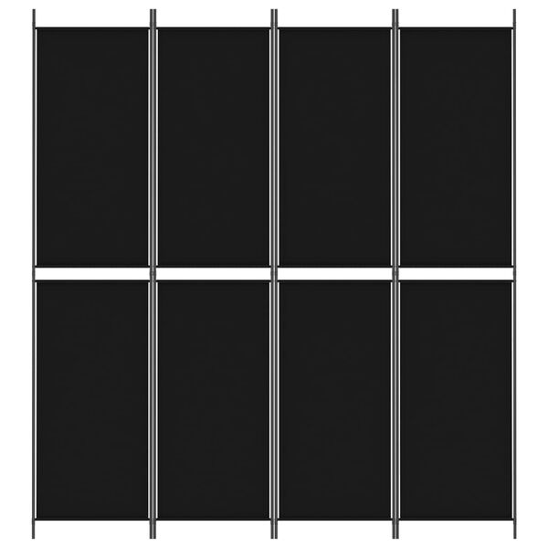 vidaXL 4-Panel Room Divider Black 200x220 cm Fabric