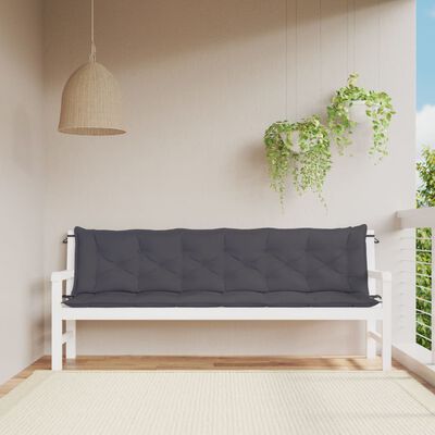 vidaXL Garden Bench Cushions 2 pcs Anthracite 200x50x7cm Oxford Fabric