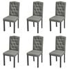 vidaXL Dining Chairs 6 pcs Grey Fabric