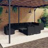 vidaXL 11 Piece Garden Lounge Set with Cushions Poly Rattan Black