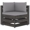 vidaXL 7 Piece Garden Lounge Set with Cushions Grey Impregnated Wood