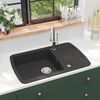 vidaXL Granite Kitchen Sink Single Basin Black
