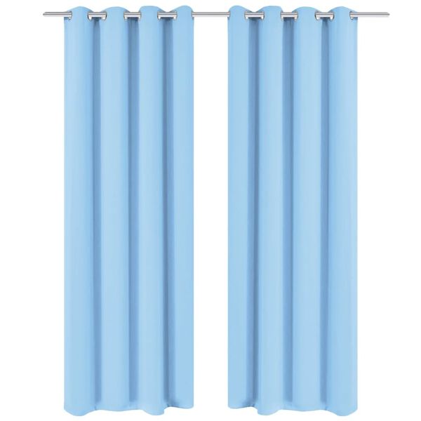 vidaXL Blackout Curtains 2 pcs with Metal Eyelets 135x175 cm Turquoise