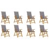 vidaXL Folding Garden Chairs with Cushions 8 pcs Solid Acacia Wood