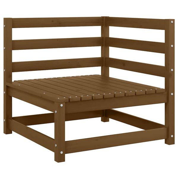 vidaXL Garden Corner Sofa with Cream Cushions Solid Pinewood