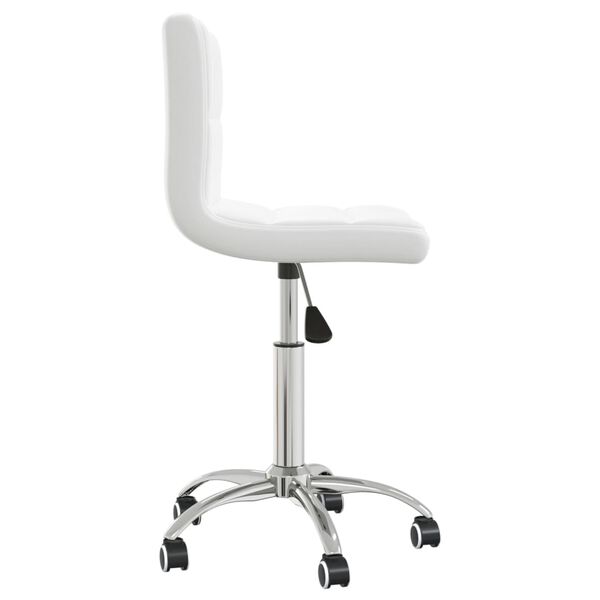 vidaXL Swivel Office Chair White Faux Leather