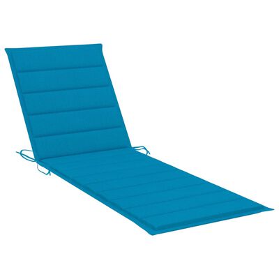 vidaXL Sun Lounger with Blue Cushion Impregnated Pinewood