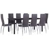 vidaXL 9 Piece Dining Set Faux Leather Grey